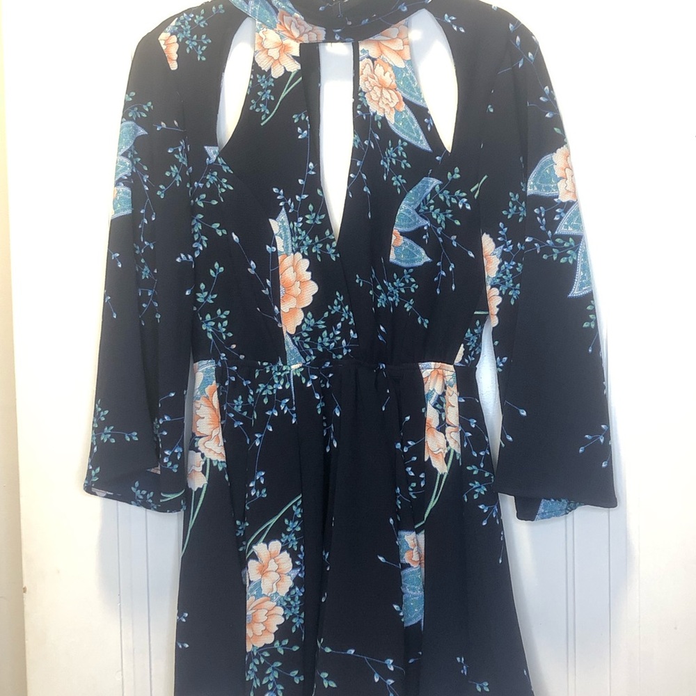 Luxxel Navy Floral Romper